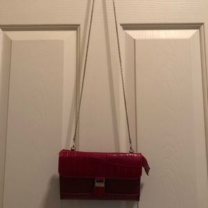 Brighton red purse with silver chain.